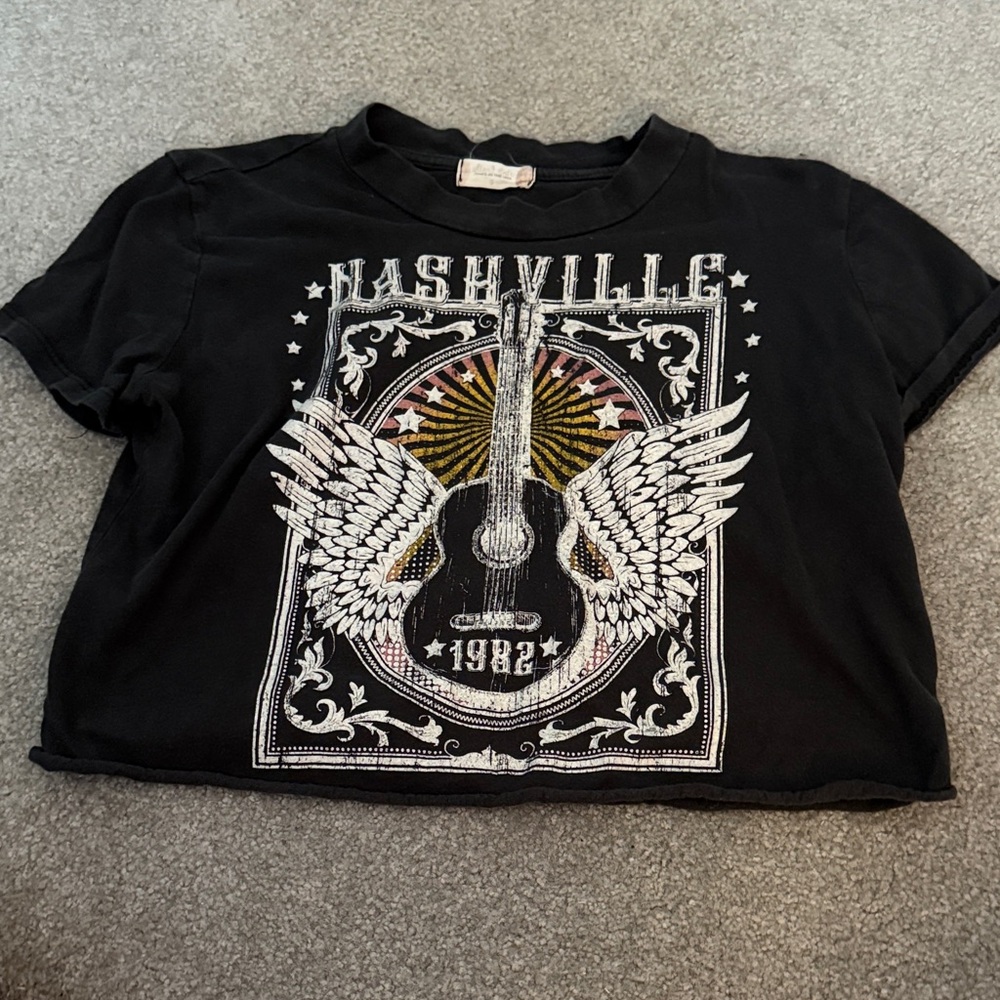 Altar'd State Black Nashville Graphic Crop Top